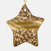 Gold Sparkle Stars Keramisch Ornament (Links)