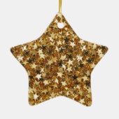 Gold Sparkle Stars Keramisch Ornament (Achterkant)