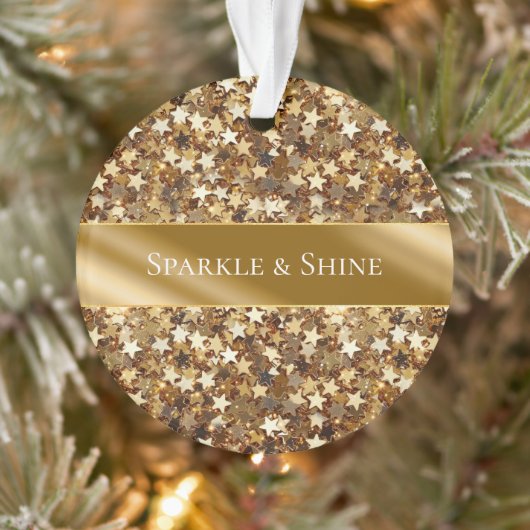 Gold Sparkle Stars Ornament (Boom)