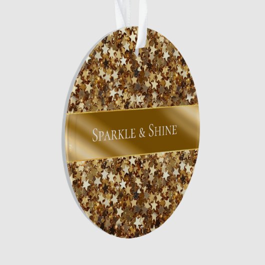 Gold Sparkle Stars Ornament (voorkant)