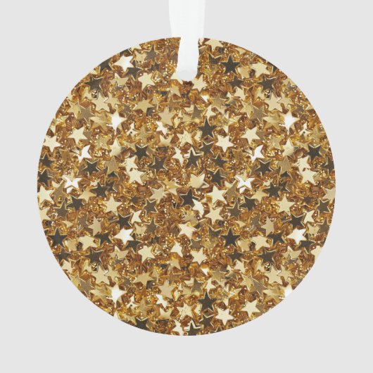 Gold Sparkle Stars Ornament (achterkant)