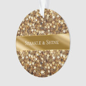 Gold Sparkle Stars Ornament (voorkant)