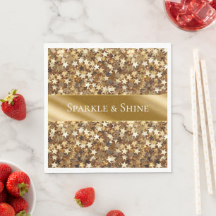 Gold Sparkle Stars Servet