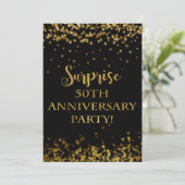 Gold Sparkle Stars Tekst 50e Jubileum Kaart (Staand voorkant)