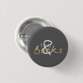 Gold Sparkle Tea en Books Button (Voorkant /achterkant)