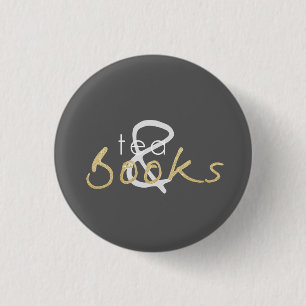 Gold Sparkle Tea en Books Button