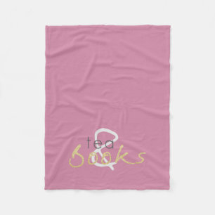 Gold Sparkle Tea en Books Fleece Blanket