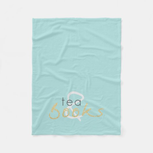 Gold Sparkle Tea en Books Fleece Blanket Deken (Voorkant)