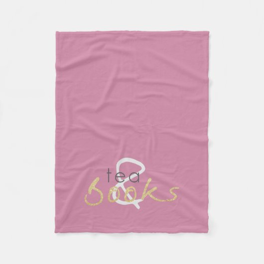 Gold Sparkle Tea en Books Fleece Blanket Deken (Voorkant)
