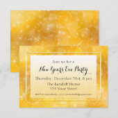 Gold Sparkle - Uitnodigingen van het Eve-feest Nie (Voorkant / Achterkant)