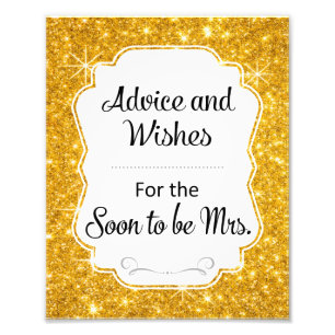 Gold Sparkle Vrijgezellenfeest Advice and Wishes S Foto Afdruk