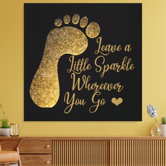 Gold Sparkle waar je ook gaat Canvas Afdruk (Insitu (Woonkamer))