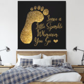 Gold Sparkle waar je ook gaat Canvas Afdruk (Insitu (Slaapkamer))