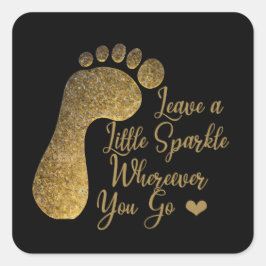Gold Sparkle waar je ook gaat Vierkante Sticker