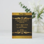 Gold Sparkle Weddenschap Hartelijk dank Kaart (Staand voorkant)