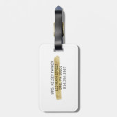 Gold Sparkle Wifey met naam Bagagelabel (Achterkant verticaal)