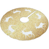 Gold Sparkle Winter Deer Kerstmis Kerstboom Rok (Gekanteld)