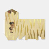 Gold Sparkle Zebra Print Favor Box Bedankdoosjes (Uitgevouwen)