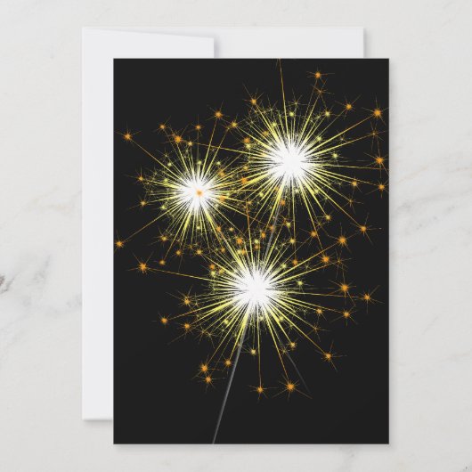 Gold Sparkler - Uitnodiging van Eve Party in nieuw (Achterkant)