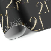 Gold Sparklers voor 21e verjaardag Cadeaupapier (Rol Hoek)