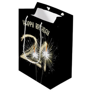 Gold Sparklers voor 21e verjaardag Medium Cadeauzakje