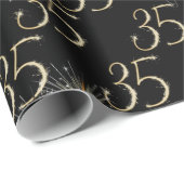 Gold Sparklers voor 35e verjaardag Cadeaupapier (Rol Hoek)