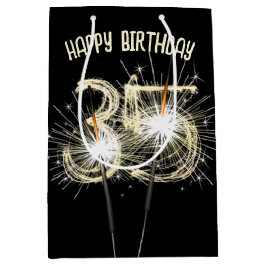 Gold Sparklers voor 35e verjaardag Medium Cadeauzakje