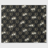Gold Sparklers voor 90e verjaardag Cadeaupapier (Vlak)