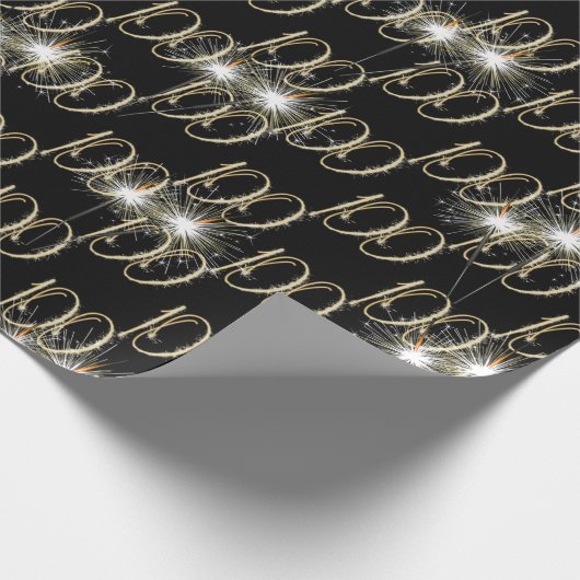 Gold Sparklers voor de 100e verjaardag Cadeaupapier (Hoek)