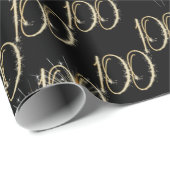 Gold Sparklers voor de 100e verjaardag Cadeaupapier (Rol Hoek)