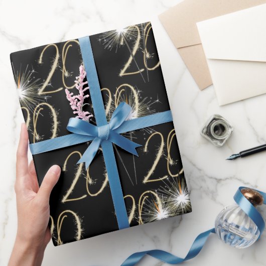 Gold Sparklers voor de 20e verjaardag Cadeaupapier (Geschenken)