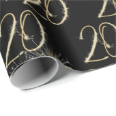 Gold Sparklers voor de 20e verjaardag Cadeaupapier (Rol Hoek)