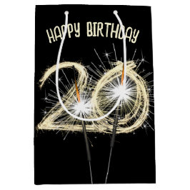 Gold Sparklers voor de 20e verjaardag Medium Cadeauzakje