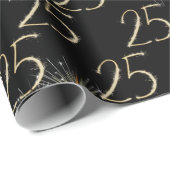 Gold Sparklers voor de 25e verjaardag Cadeaupapier (Rol Hoek)