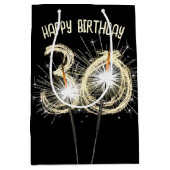 Gold Sparklers voor de 30e verjaardag Medium Cadeauzakje (Voorkant)