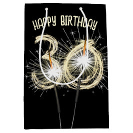 Gold Sparklers voor de 30e verjaardag Medium Cadeauzakje