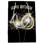 Gold Sparklers voor de 40e verjaardag Medium Cadeauzakje (Voorkant)