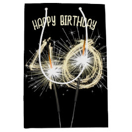 Gold Sparklers voor de 40e verjaardag Medium Cadeauzakje