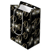 Gold Sparklers voor de 40e verjaardag Medium Cadeauzakje (Voorkant Gekanteld)