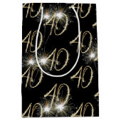 Gold Sparklers voor de 40e verjaardag Medium Cadeauzakje (Voorkant)