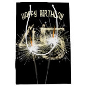 Gold Sparklers voor de 45e verjaardag Medium Cadeauzakje (Voorkant)