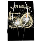 Gold Sparklers voor de 50e verjaardag Medium Cadeauzakje (Voorkant)