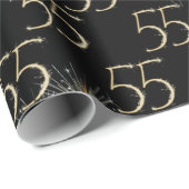 Gold Sparklers voor de 55e verjaardag Cadeaupapier (Rol Hoek)