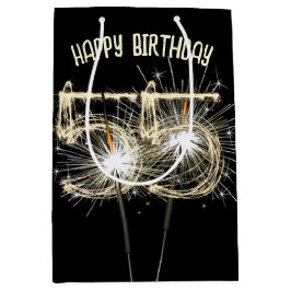 Gold Sparklers voor de 55e verjaardag Medium Cadeauzakje