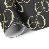 Gold Sparklers voor de 60e verjaardag Cadeaupapier (Rol Hoek)