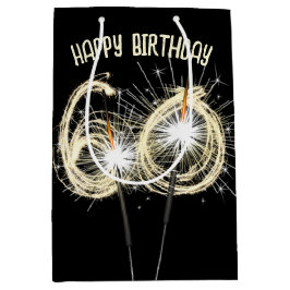 Gold Sparklers voor de 60e verjaardag Medium Cadeauzakje