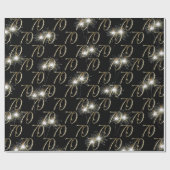 Gold Sparklers voor de 70e verjaardag Cadeaupapier (Vlak)