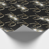 Gold Sparklers voor de 70e verjaardag Cadeaupapier (Hoek)