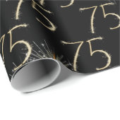 Gold Sparklers voor de 75e verjaardag Cadeaupapier (Rol Hoek)