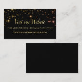 Gold Sparkles Bruiloft Bezoek onze website Kaart (Voorkant / Achterkant)